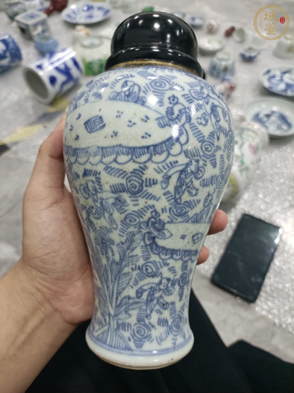 古玩陶瓷嬰戲紋雞腿蓋瓶真品鑒賞圖