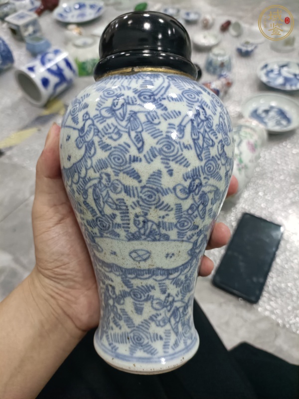 古玩陶瓷嬰戲紋雞腿蓋瓶真品鑒賞圖