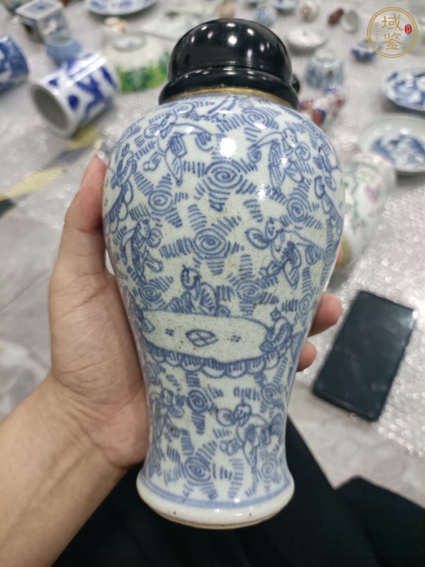 古玩陶瓷嬰戲紋雞腿蓋瓶真品鑒賞圖