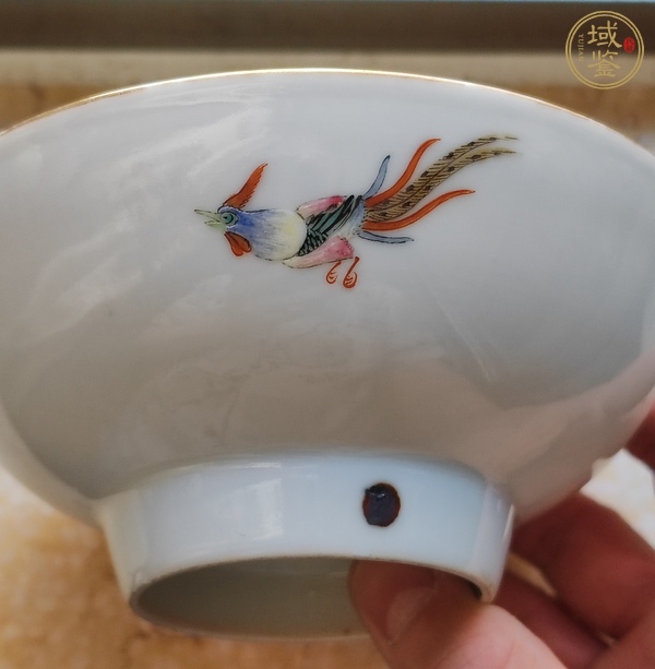 古玩陶瓷粉彩花鳥碗真品鑒賞圖