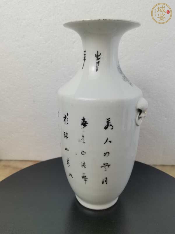 古玩陶瓷仕女紋粉彩瓶真品鑒賞圖