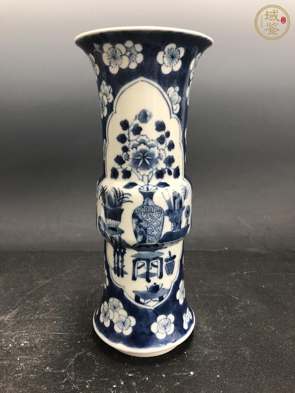 古玩陶瓷青花雜寶梅花花觚  真品鑒賞圖