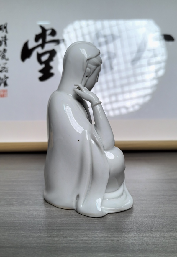 古玩陶瓷德化白瓷觀音造像拍賣,當前價格290元