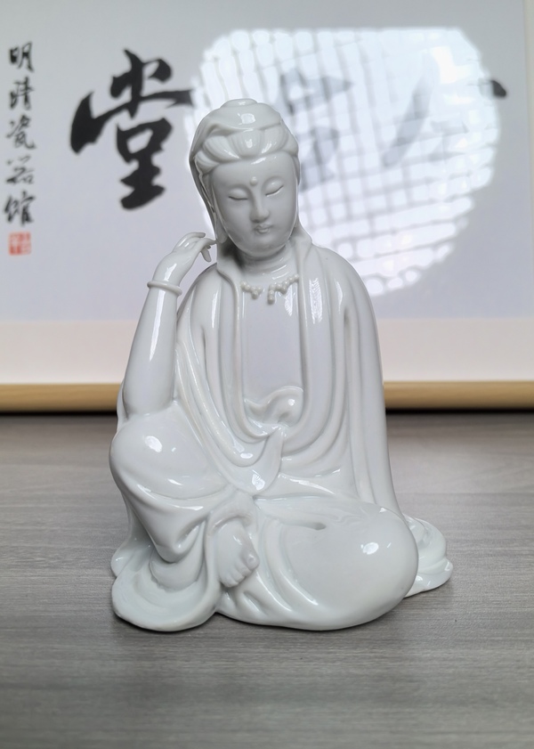 古玩陶瓷德化白瓷觀音造像拍賣,當前價格290元