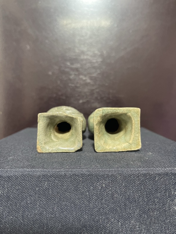 古玩陶瓷元龍泉青瓷福壽四方瓶拍賣，當前價格12000元