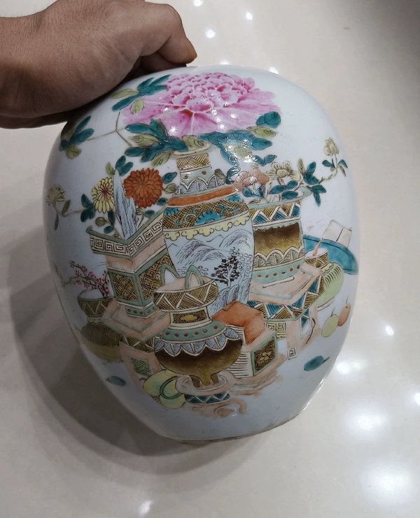 古玩陶瓷清晚期博古圖冬瓜罐拍賣,當前價格5600元