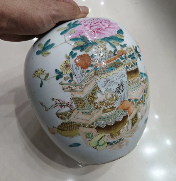 古玩陶瓷清晚期博古圖冬瓜罐拍賣,當前價格5600元