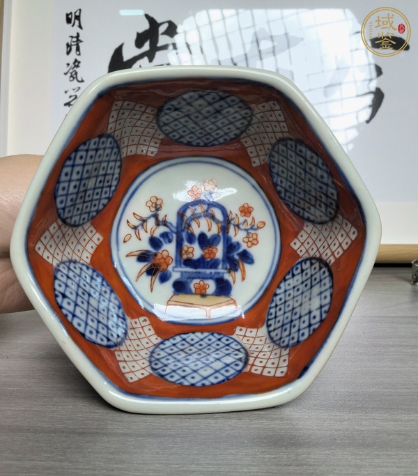 古玩陶瓷青花加彩高足碗真品鑒賞圖