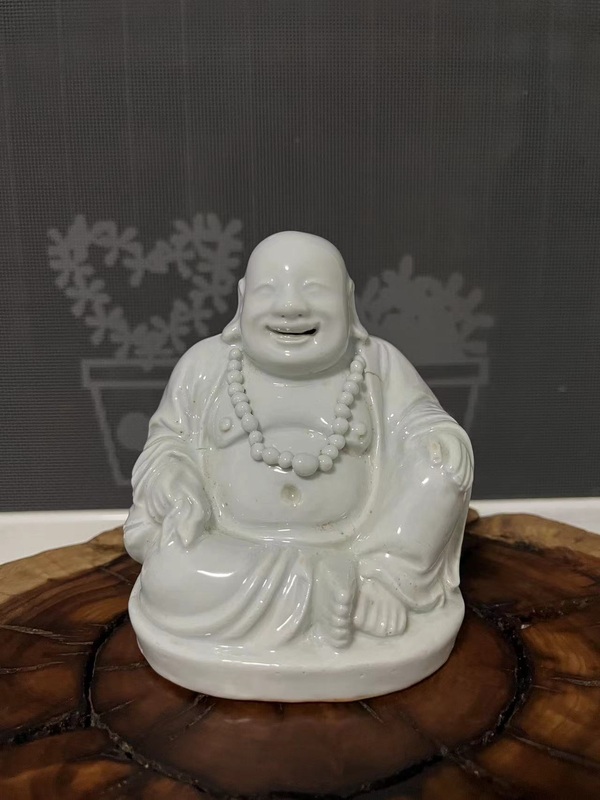 古玩陶瓷民國(guó)時(shí)期德化窯白釉彌勒佛像拍賣(mài),當(dāng)前價(jià)格550元