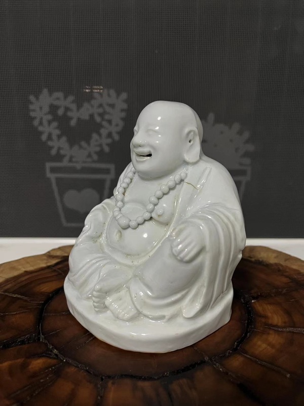 古玩陶瓷民國(guó)時(shí)期德化窯白釉彌勒佛像拍賣(mài),當(dāng)前價(jià)格550元