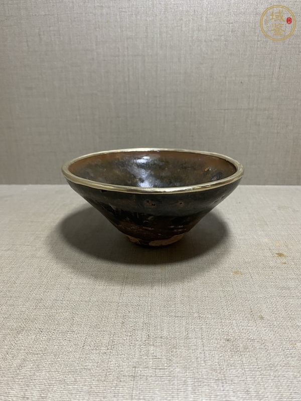 古玩陶瓷窯變黑釉茶盞  真品鑒賞圖