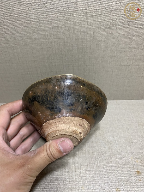 古玩陶瓷窯變黑釉茶盞  真品鑒賞圖