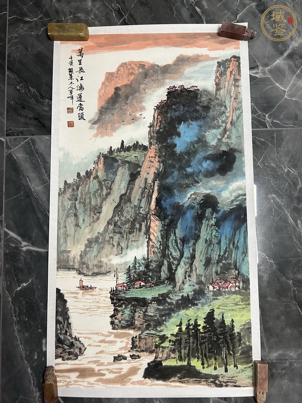 古玩字畫張軍峰山水真品鑒賞圖