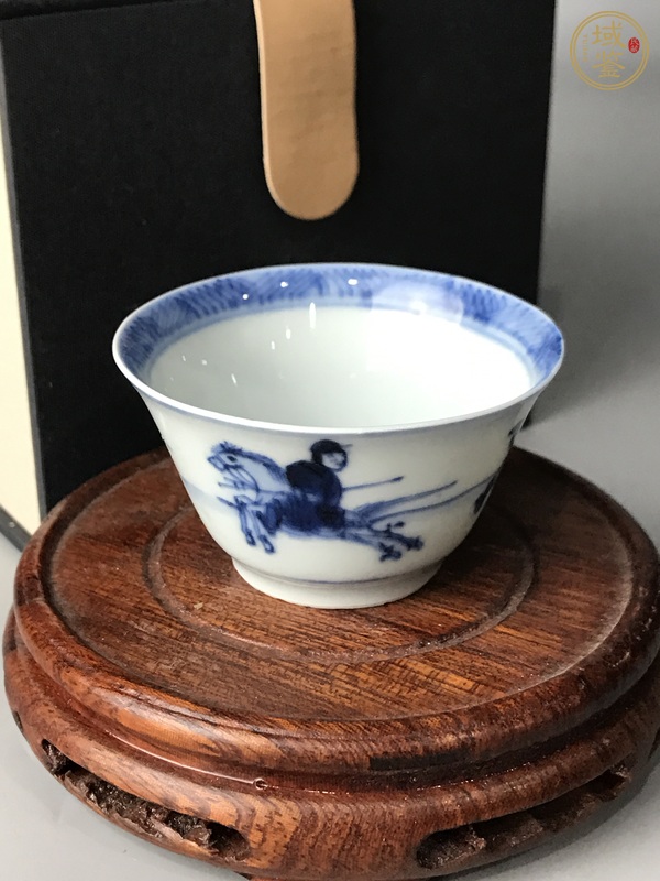 古玩陶瓷青花花木蘭從軍聞香杯  真品鑒賞圖