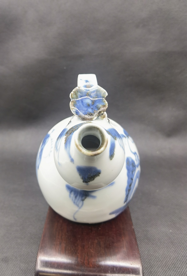古玩陶瓷清早提梁葫蘆青花壺拍賣,當前價格6800元