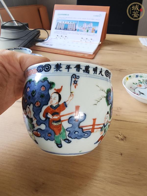 古玩陶瓷青花加彩圈缸真品鑒賞圖