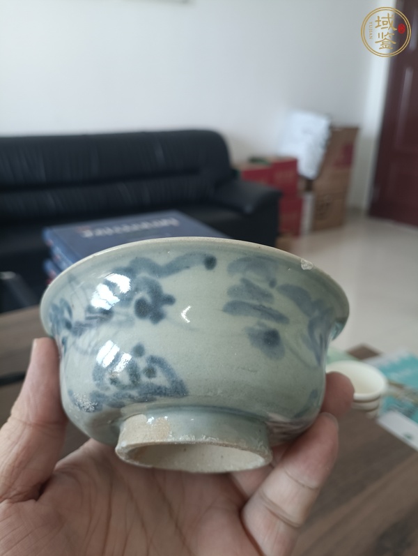 古玩陶瓷青花花卉紋墩式碗真品鑒賞圖