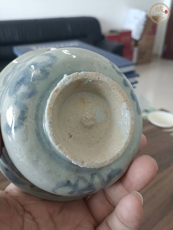 古玩陶瓷青花花卉紋墩式碗真品鑒賞圖