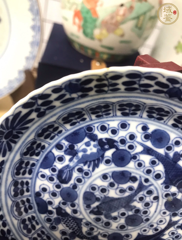 古玩陶瓷青花魚藻紋盤真品鑒賞圖