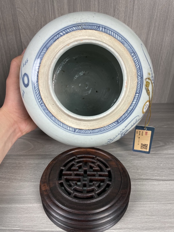 古玩陶瓷清乾隆 精品青花山水人物紋罐拍賣,當前價格2900元