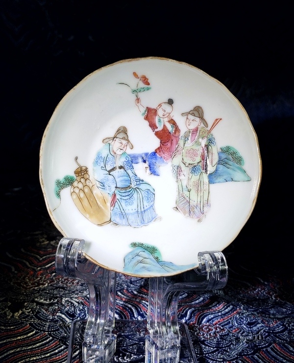 古玩陶瓷【精品同治】粉彩人物故事紋描金花口盤拍賣,當(dāng)前價(jià)格2980元