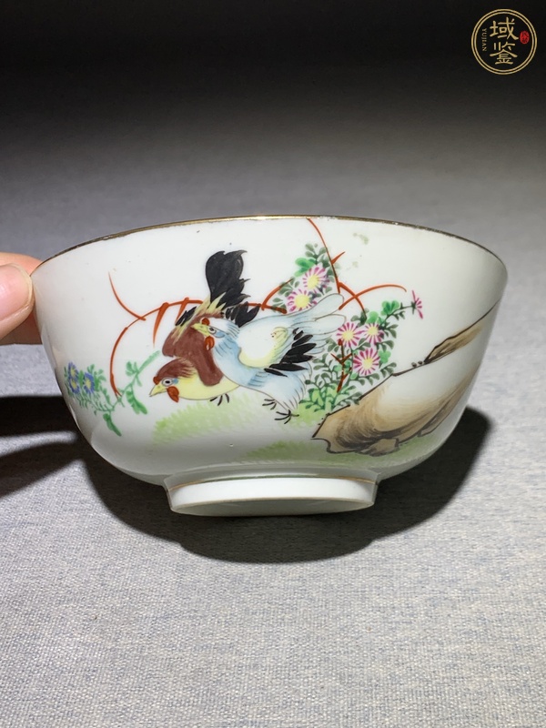 古玩陶瓷花鳥紋碗真品鑒賞圖