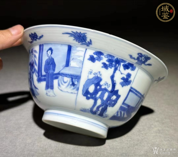 古玩陶瓷嬰戲紋青花碗真品鑒賞圖