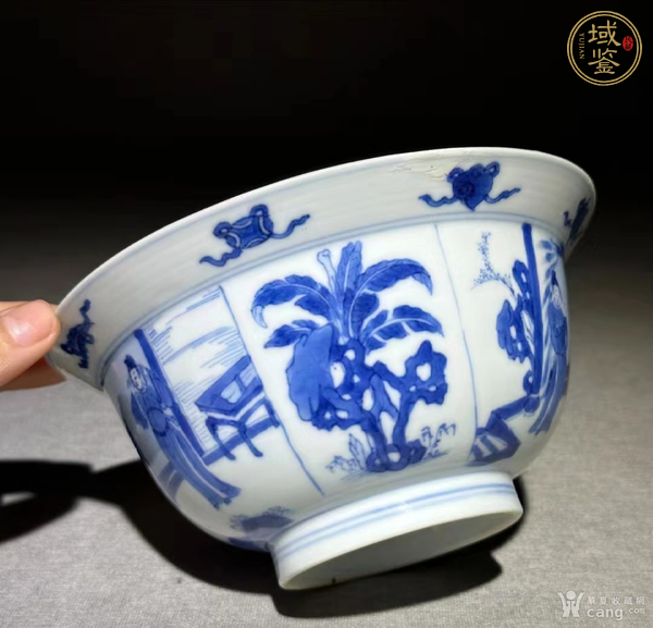 古玩陶瓷嬰戲紋青花碗真品鑒賞圖