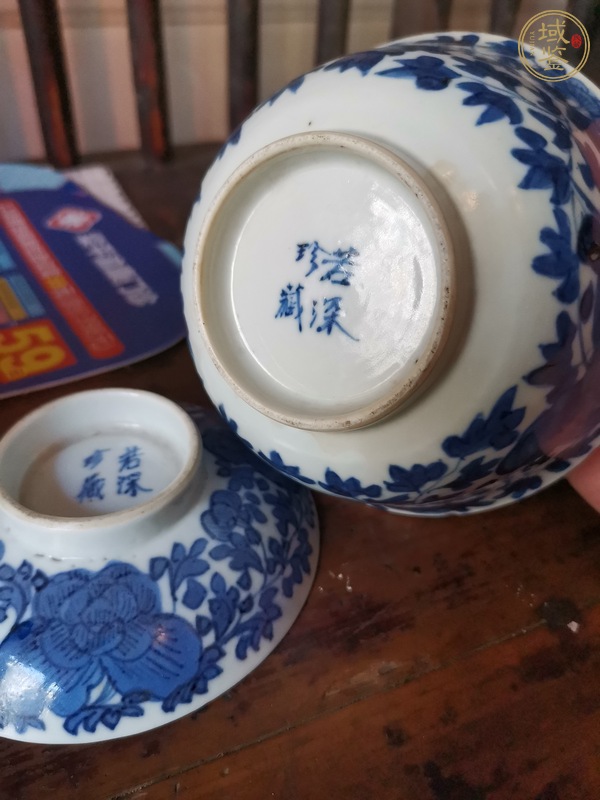 古玩陶瓷青花蓋碗真品鑒賞圖