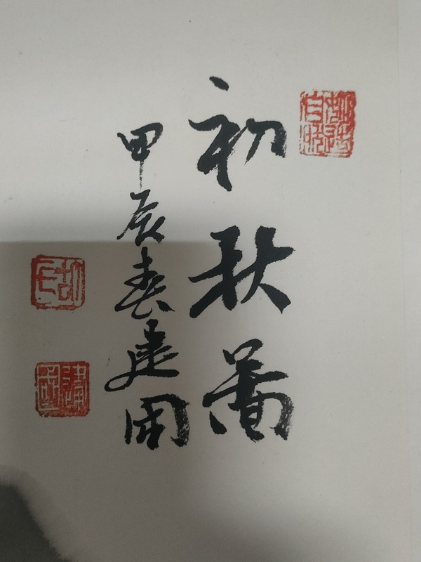 古玩字畫大紅袍畫家胡建國作品山水畫《初秋圖》拍賣，當(dāng)前價(jià)格880元