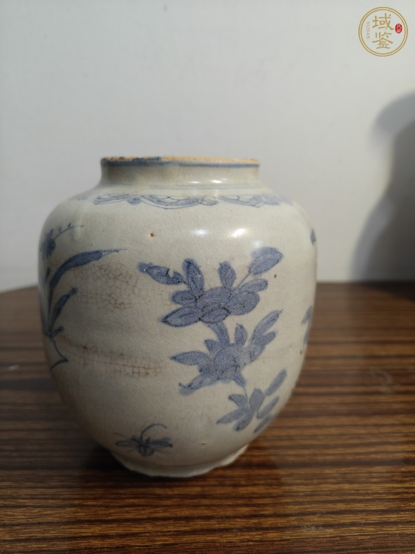 古玩陶瓷青花花鳥花卉紋罐真品鑒賞圖