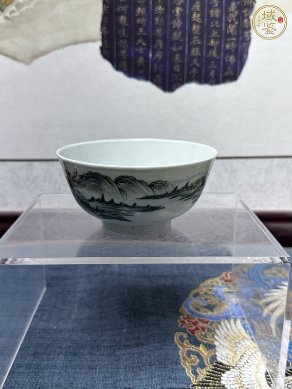 古玩陶瓷山水紋碗真品鑒賞圖