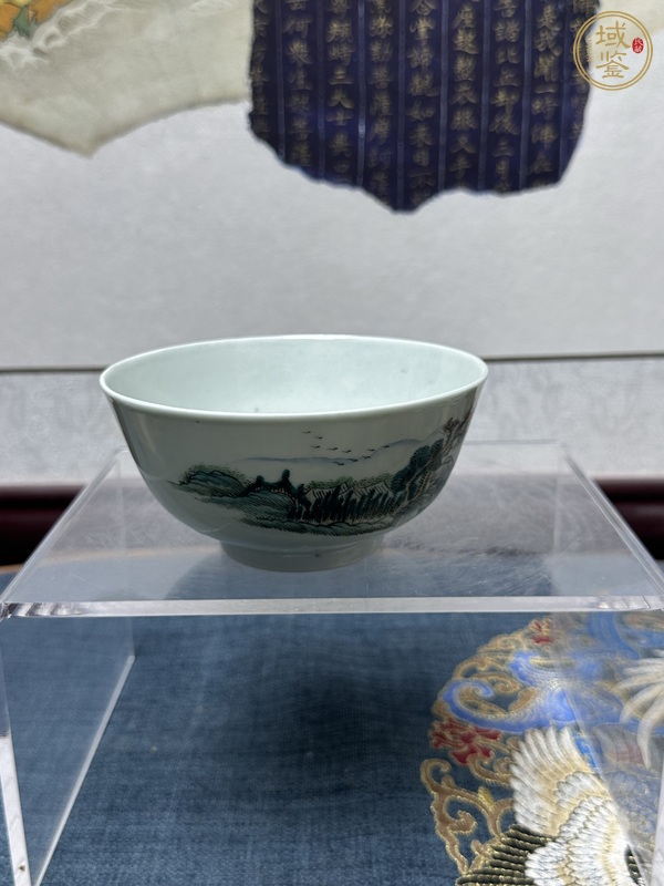 古玩陶瓷山水紋碗真品鑒賞圖