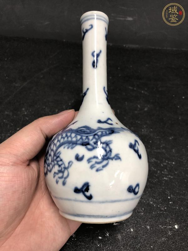 古玩陶瓷青花龍雙龍戲珠紋天球瓶  真品鑒賞圖