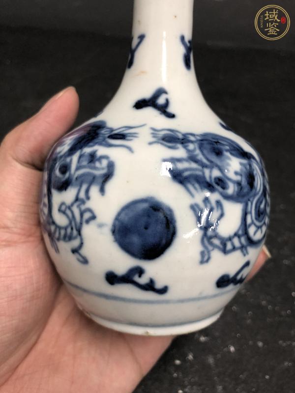 古玩陶瓷青花龍雙龍戲珠紋天球瓶  真品鑒賞圖