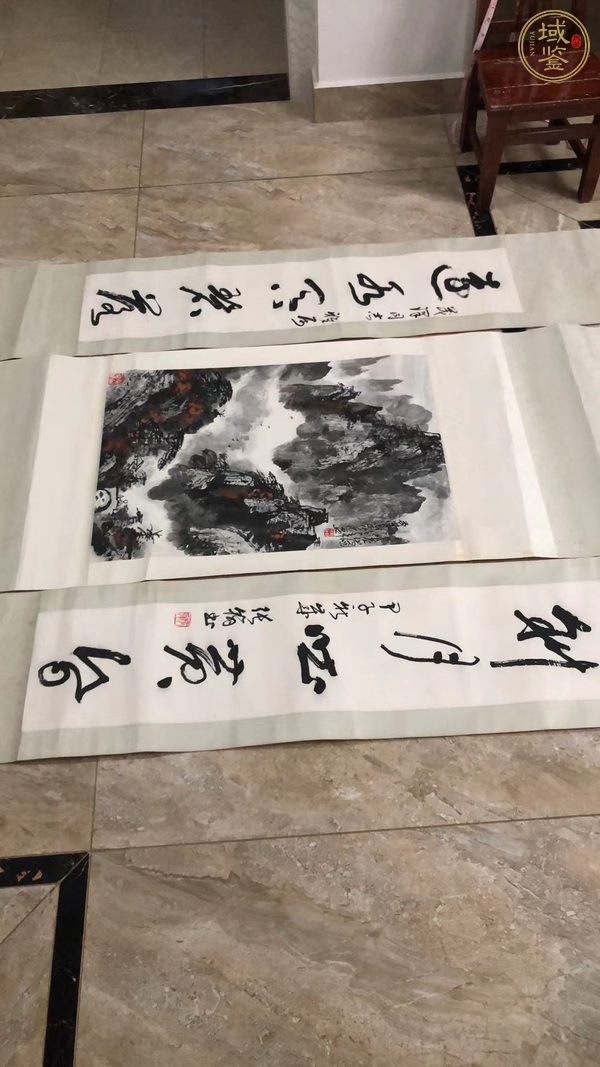 古玩字畫寫意水墨山水真品鑒賞圖