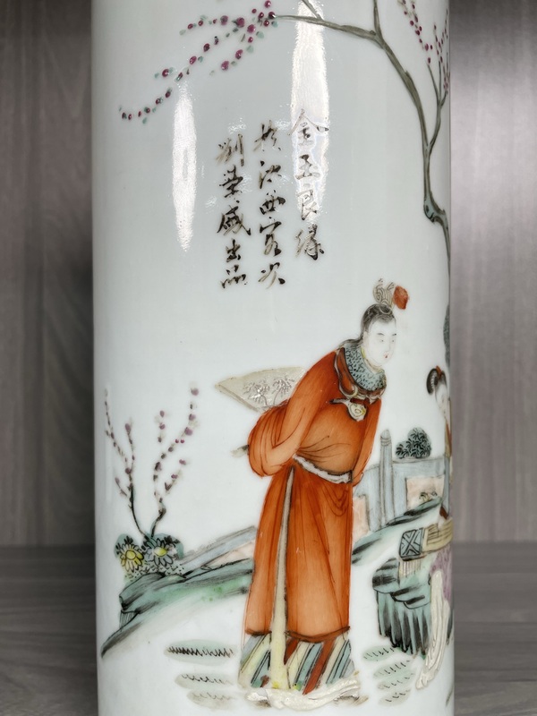 古玩陶瓷民國(guó) 極品名家 粉彩紅樓夢(mèng)故事人物紋帽筒拍賣,當(dāng)前價(jià)格2500元