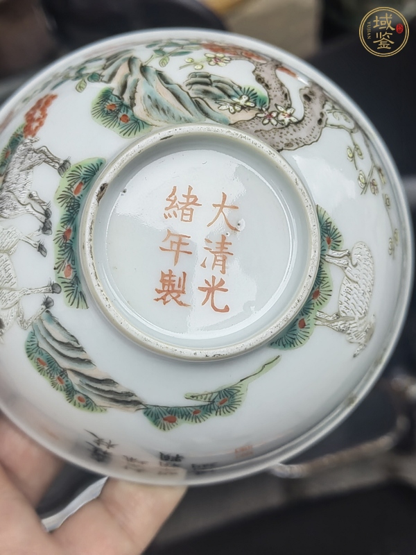 古玩陶瓷三陽開泰粉彩碗真品鑒賞圖