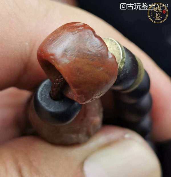 古玩玉器天然紅瑪瑙珠真品鑒賞圖