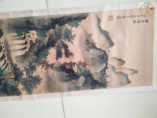 古玩字畫古松清泉真品鑒賞圖