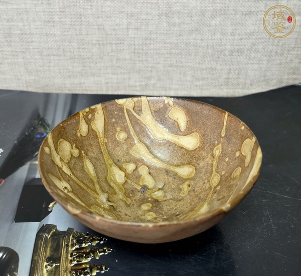 古玩陶瓷吉州窯灑花釉茶盞真品鑒賞圖