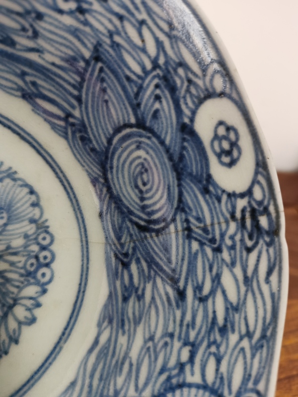 古玩陶瓷清雍正線描青花八寶紋花口碗拍賣,當前價格1280元