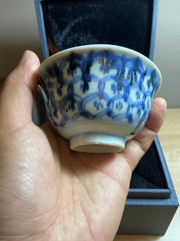 古玩陶瓷青花杯拍賣,當前價格35000元