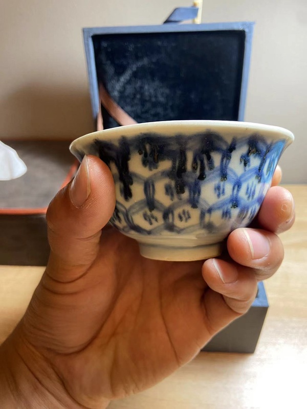 古玩陶瓷青花杯拍賣,當前價格35000元