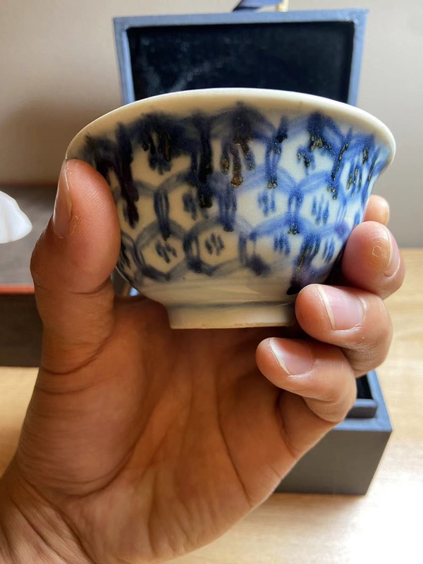 古玩陶瓷青花杯拍賣,當前價格35000元
