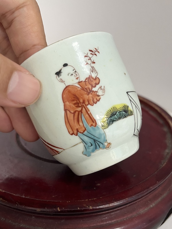 古玩陶瓷乾隆粉彩教子折桂圖馬克杯拍賣,當前價格1288元