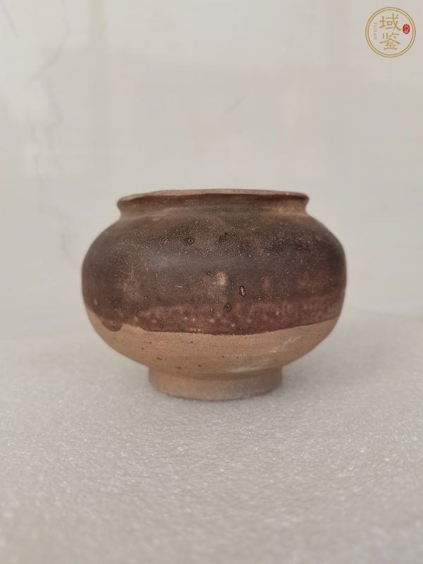 古玩陶瓷贛州窯褐釉茶入真品鑒賞圖