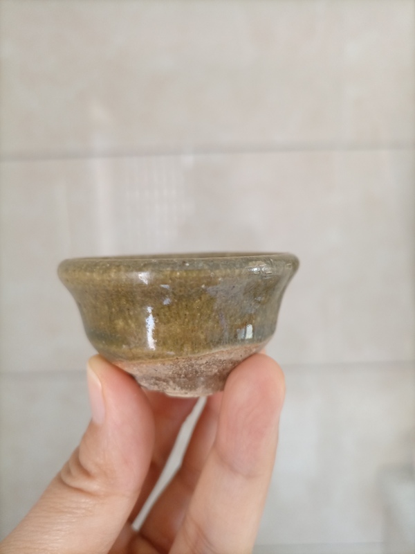 古玩陶瓷明末清初.窯變青黃釉茶杯299拍賣(mài)，當(dāng)前價(jià)格299元