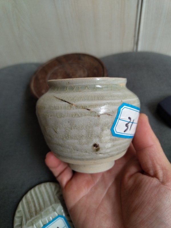 古玩陶瓷龍泉青瓷塔式罐拍賣,當前價格360元