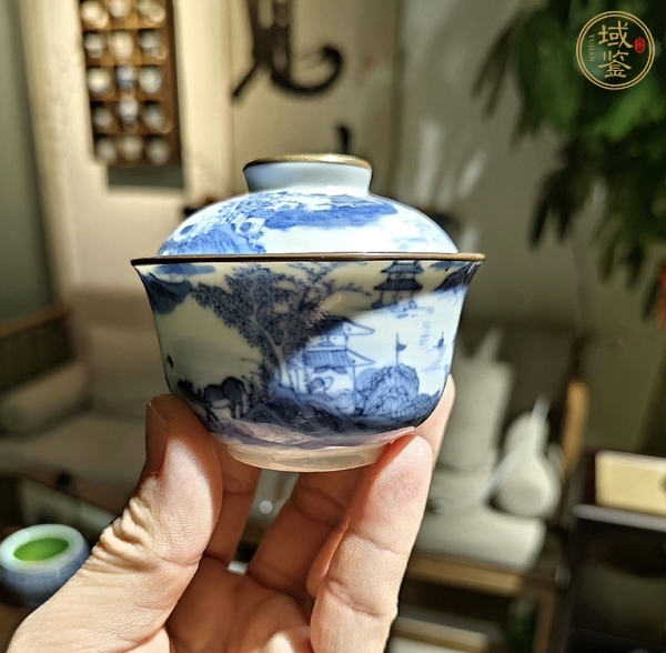 古玩陶瓷青花蓋碗真品鑒賞圖